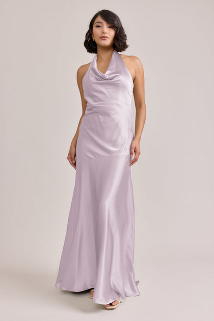 Amaya Satin Dress | Made To Order | Lilac