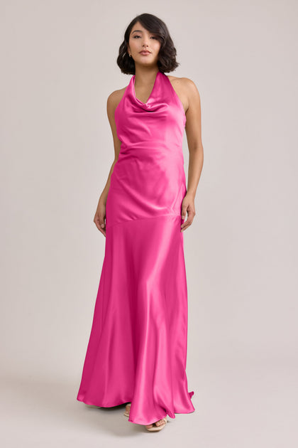 Amaya Satin Dress | Made To Order | Malibu Pink