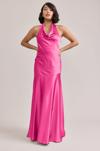 Amaya Satin Dress | Made To Order | Malibu Pink