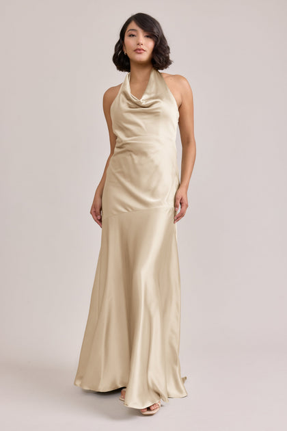 Amaya Satin Dress | Made To Order | Pale Yellow