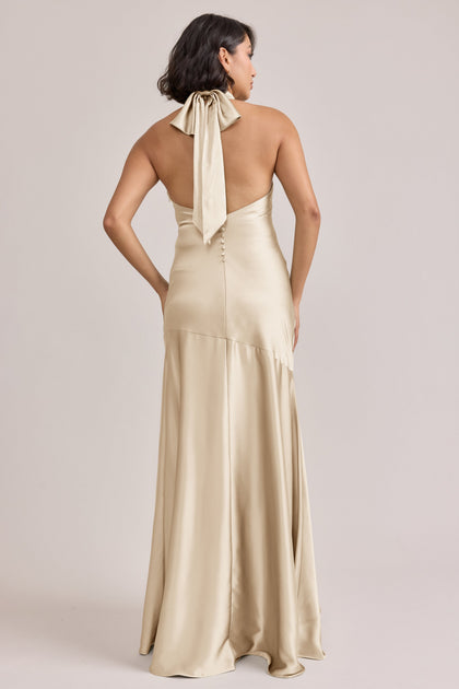 Amaya Satin Dress | Made To Order | Pale Yellow