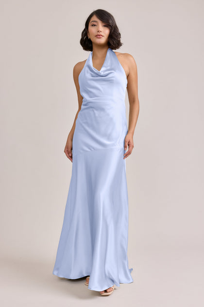 Amaya Satin Dress | Made To Order | Periwinkle