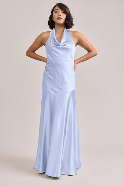 Amaya Satin Dress | Made To Order | Periwinkle
