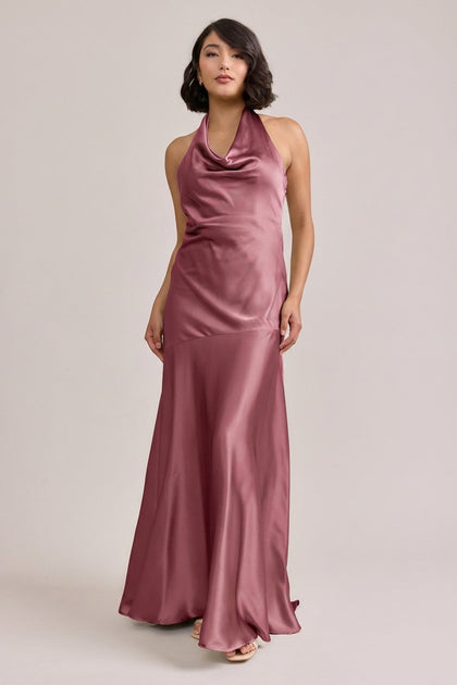 Amaya Satin Dress | Made To Order | Raspberry