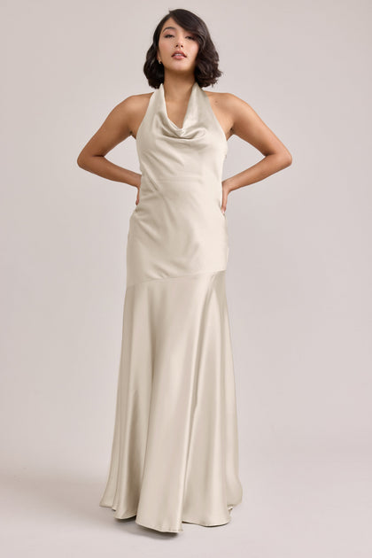 Amaya Satin Dress | Made To Order | Soft Champagne