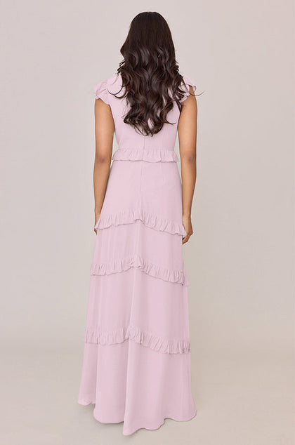 Amelia Chiffon Dress | Made To Order | Baby Pink