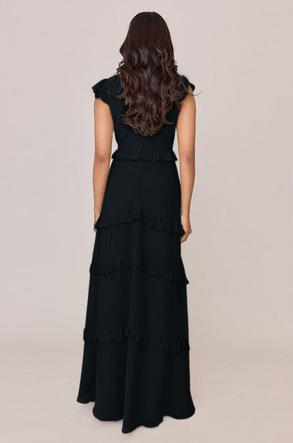 Amelia Chiffon Dress | Made To Order | Black