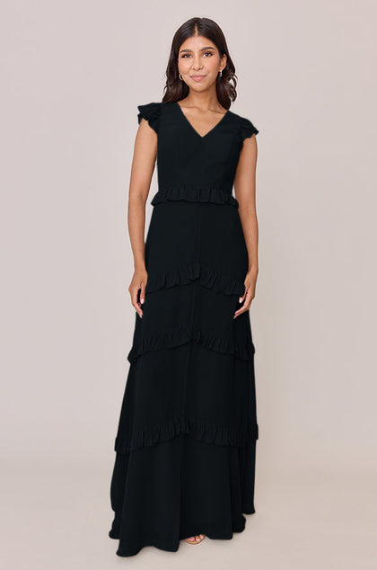 Amelia Chiffon Dress | Made To Order | Black