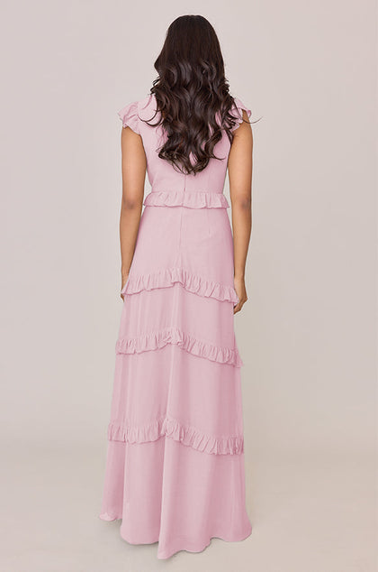 Amelia Chiffon Dress | Made To Order | Blush Pink