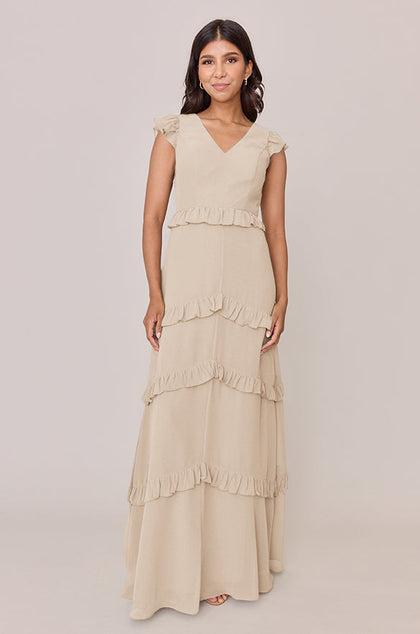 Amelia Chiffon Dress | Made To Order | Champagne