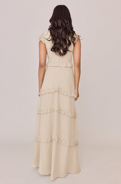 Amelia Chiffon Dress | Made To Order | Champagne