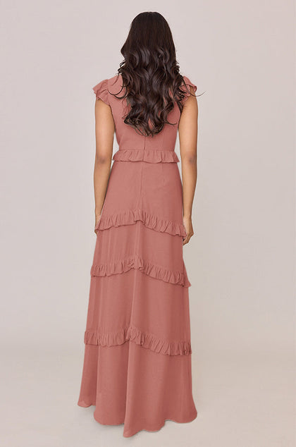 Amelia Chiffon Dress | Made To Order | Desert Rose