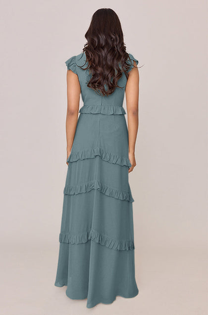 Amelia Chiffon Dress | Made To Order | Eucalyptus