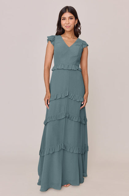 Amelia Chiffon Dress | Made To Order | Eucalyptus