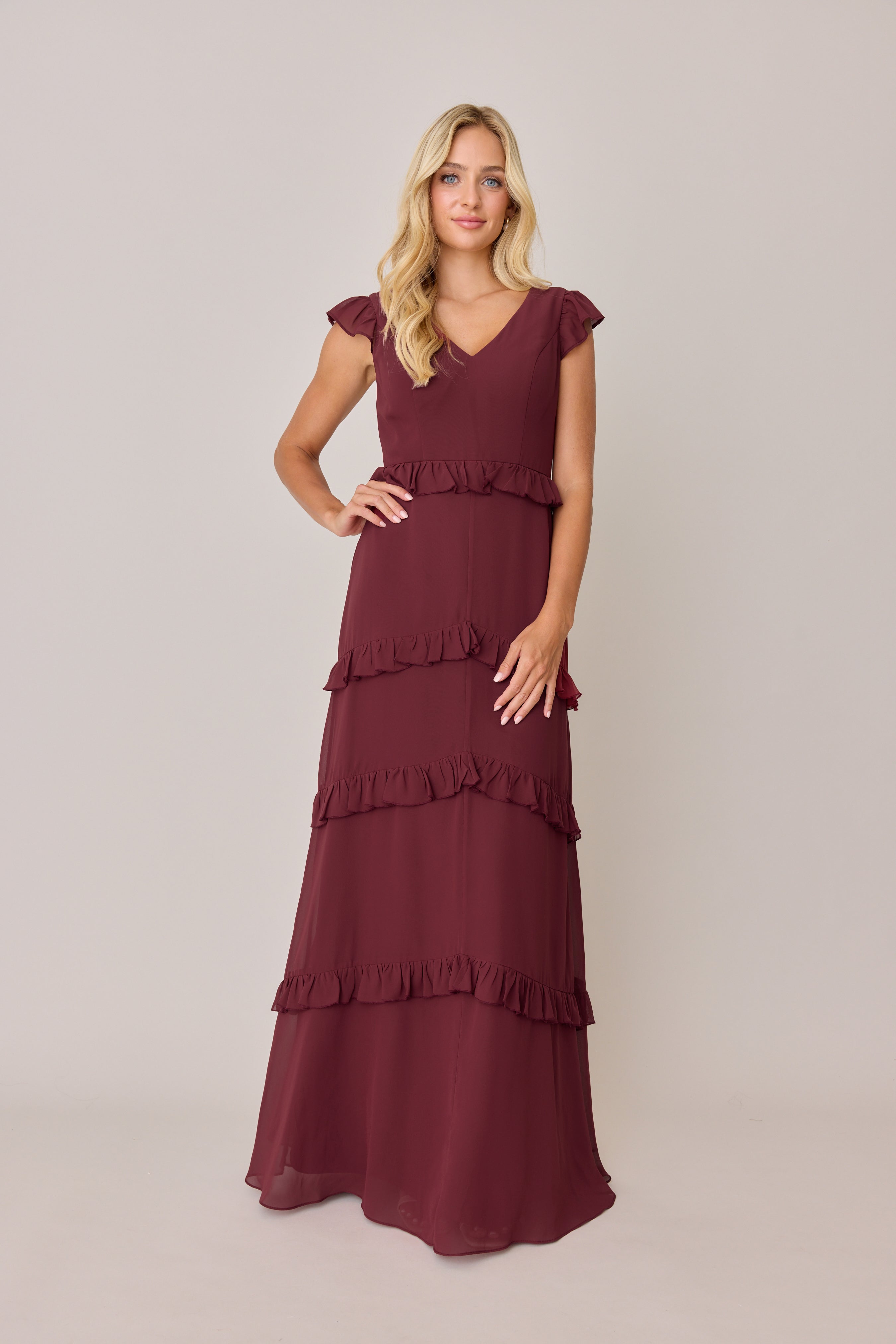 chiffon dress aic88 Amelia Washed chiffon Smocking around Silk Satin Colors:Dark Fuchsia 866 Something Blue Floral Midi colour or finish:Black