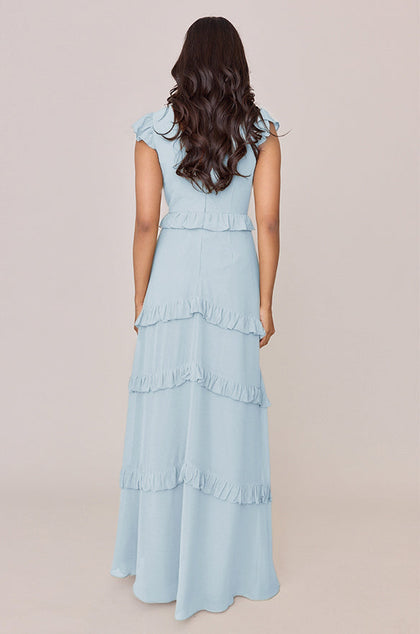 Amelia Chiffon Dress | Made To Order | Light Blue