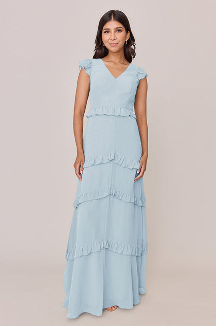 Amelia Chiffon Dress | Made To Order | Light Blue