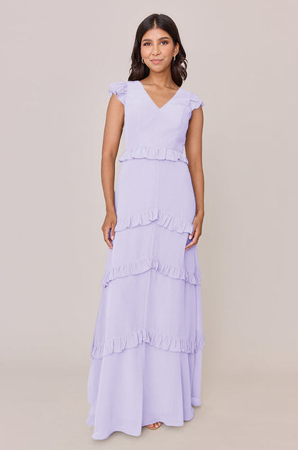 Amelia Chiffon Dress | Made To Order | Light Lavender