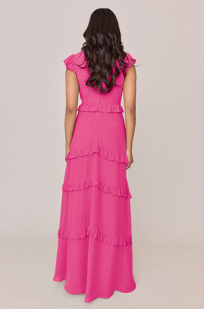 Amelia Chiffon Dress | Made To Order | Malibu Pink