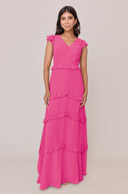 Amelia Chiffon Dress | Made To Order | Malibu Pink