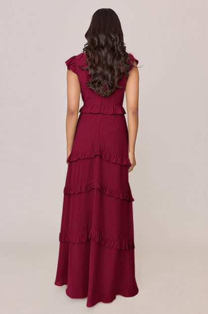 Amelia Chiffon Dress | Made To Order | Marsala