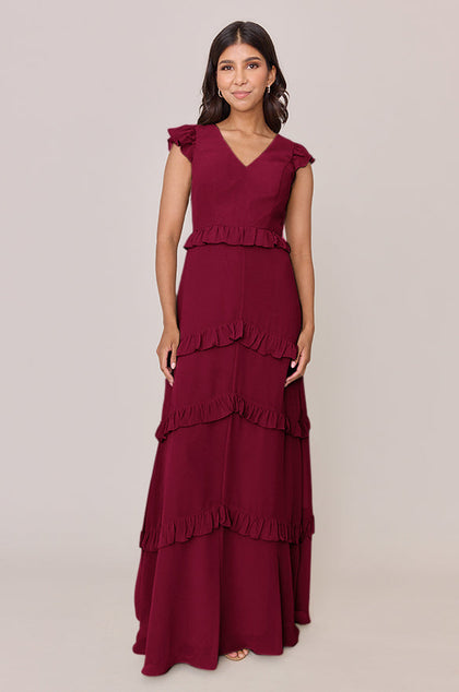 Amelia Chiffon Dress | Made To Order | Marsala