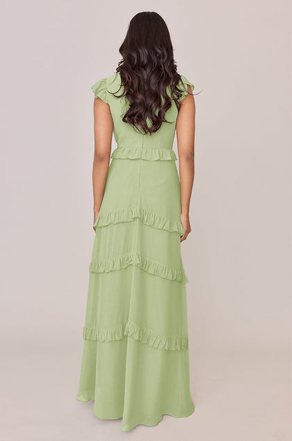 Amelia Chiffon Dress | Made To Order | Matcha