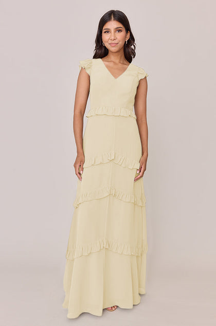 Amelia Chiffon Dress | Made To Order | Yellow