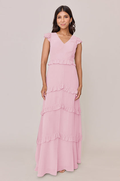 Amelia Chiffon Dress | Made To Order | Perfect Pink