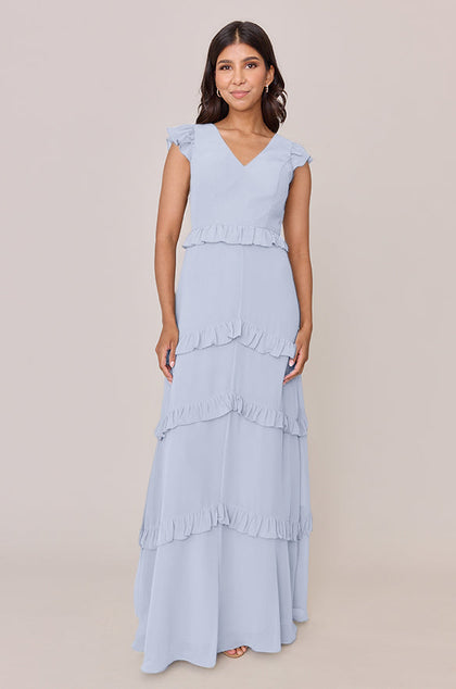 Amelia Chiffon Dress | Made To Order | Periwinkle