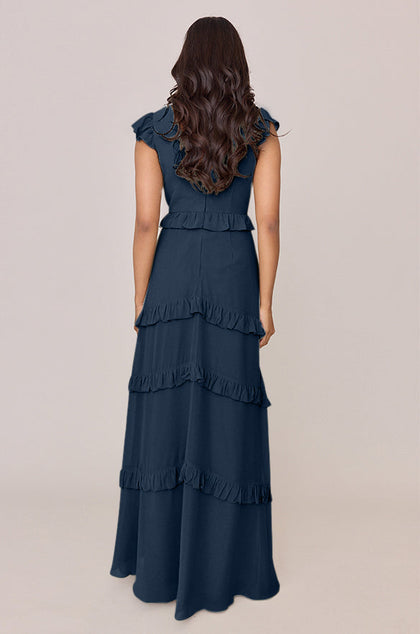 Amelia Chiffon Dress | Made To Order | Romantic Blue