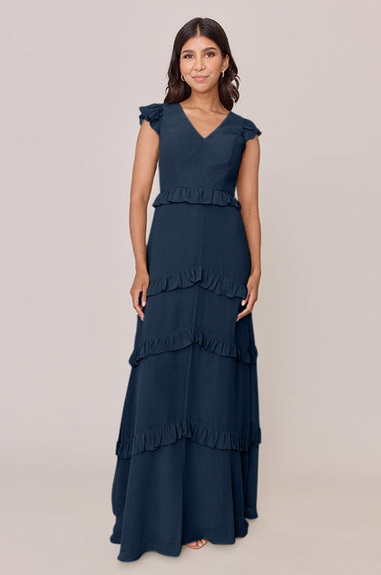 Amelia Chiffon Dress | Made To Order | Romantic Blue