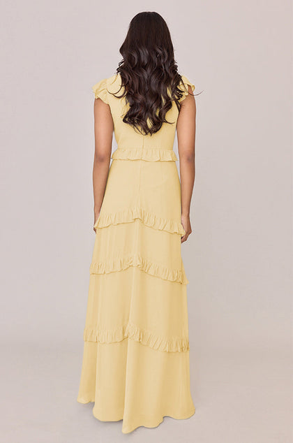 Amelia Chiffon Dress | Made To Order | Yellow