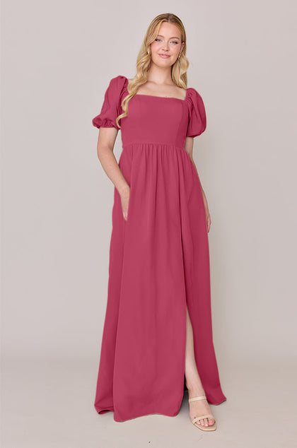 Angelle Crepe Dress | Made To Order | Berry
