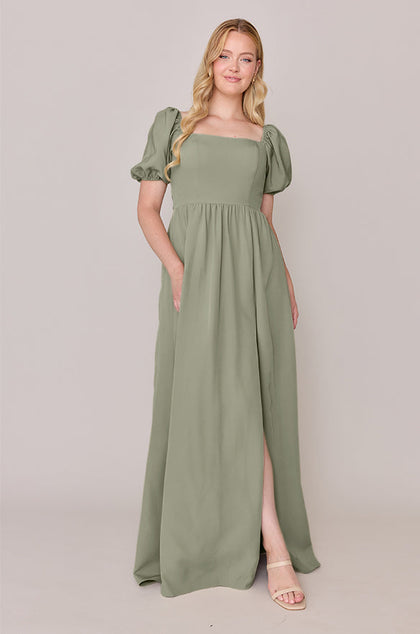 Angelle Crepe Dress | Made To Order | Moss