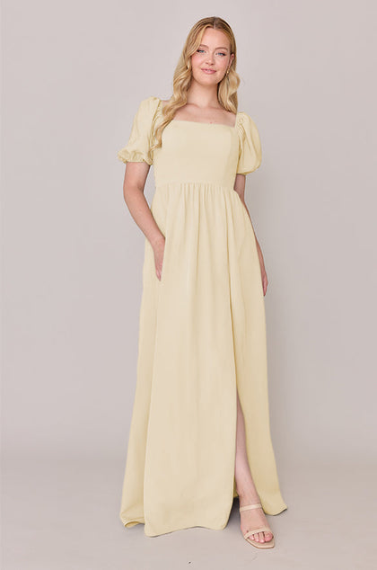 Angelle Crepe Dress | Made To Order | Pale Yellow