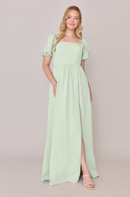 Angelle Crepe Dress | Made To Order | Pistachio