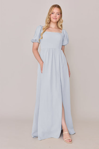 Angelle Crepe Dress | Sky Blue