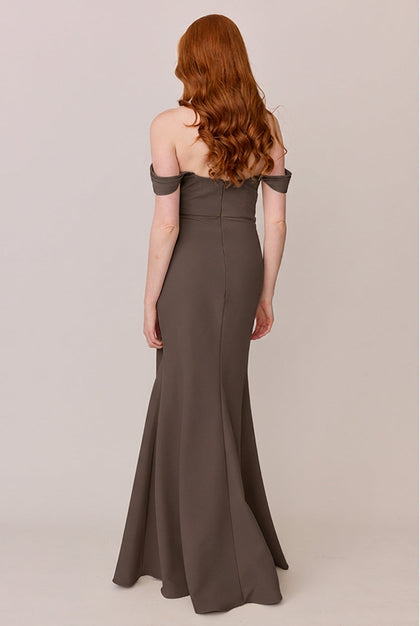 Ariel Convertible Crepe Dress | Made To Order | Espresso