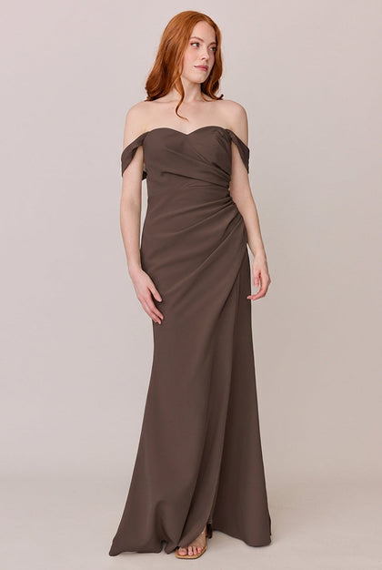 Ariel Convertible Crepe Dress | Made To Order | Espresso