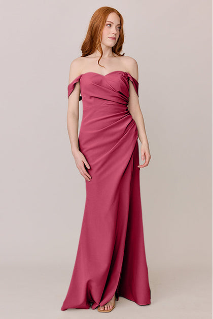 Ariel Convertible Crepe Dress | Made To Order | Berry