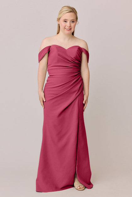 Ariel Convertible Crepe Dress | Made To Order | Berry