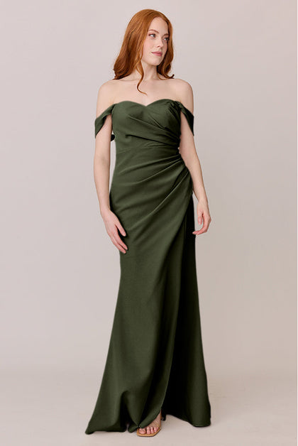 Ariel Convertible Crepe Dress | Made To Order | Deep Olive