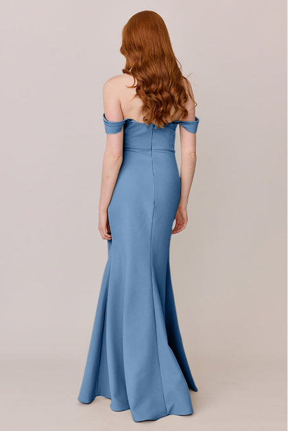 Ariel Convertible Crepe Dress | Made To Order | Dusty Blue