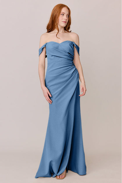 Ariel Convertible Crepe Dress | Made To Order | Dusty Blue