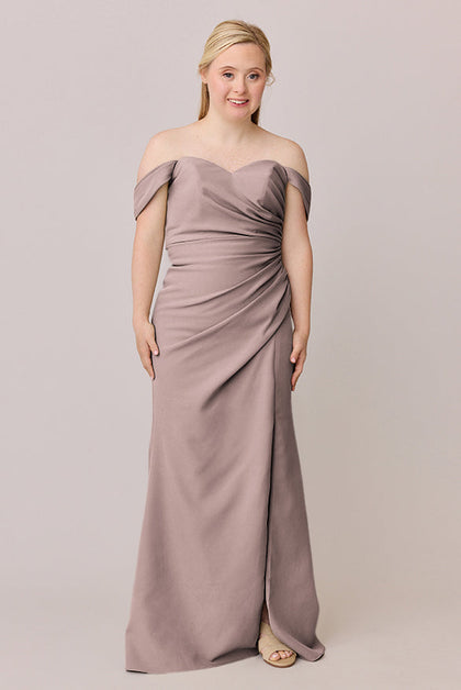 Ariel Convertible Crepe Dress | Made To Order | Latte