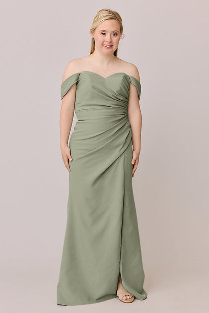 Ariel Convertible Crepe Dress | Made To Order | Moss