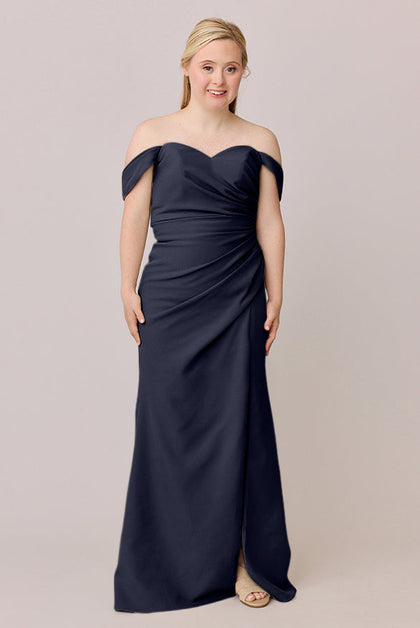 Ariel Convertible Crepe Dress | Made To Order | Navy Blue