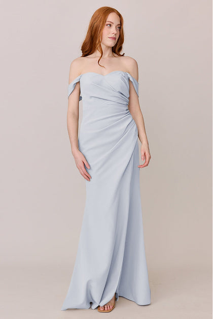 Ariel Convertible Crepe Dress | Made To Order | Sky Blue