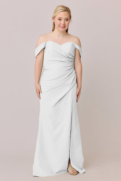Ariel Convertible Crepe Dress | Made To Order | White Pearl